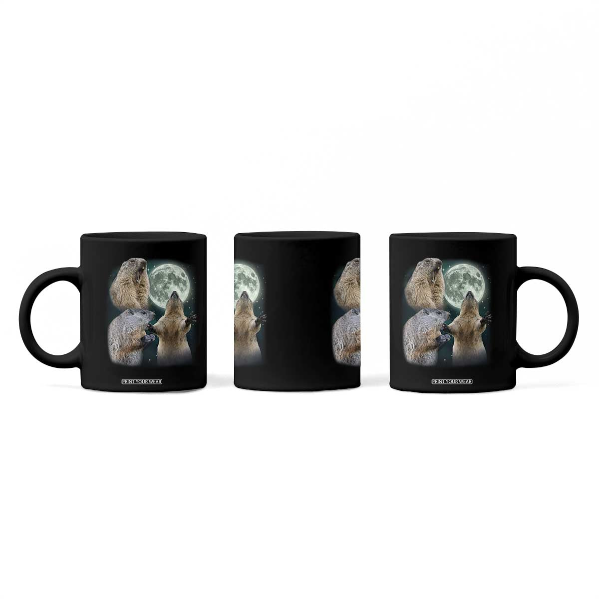 Funny Three Groundhog Moon Groundhog Day Meme Coffee Mug TS11 Print Your Wear