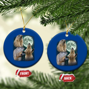 Funny Three Groundhog Moon Groundhog Day Meme Ceramic Ornament TS11 1pc Blue Print Your Wear
