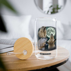 Funny Three Groundhog Moon Groundhog Day Meme Glass Can TS11 Print Your Wear