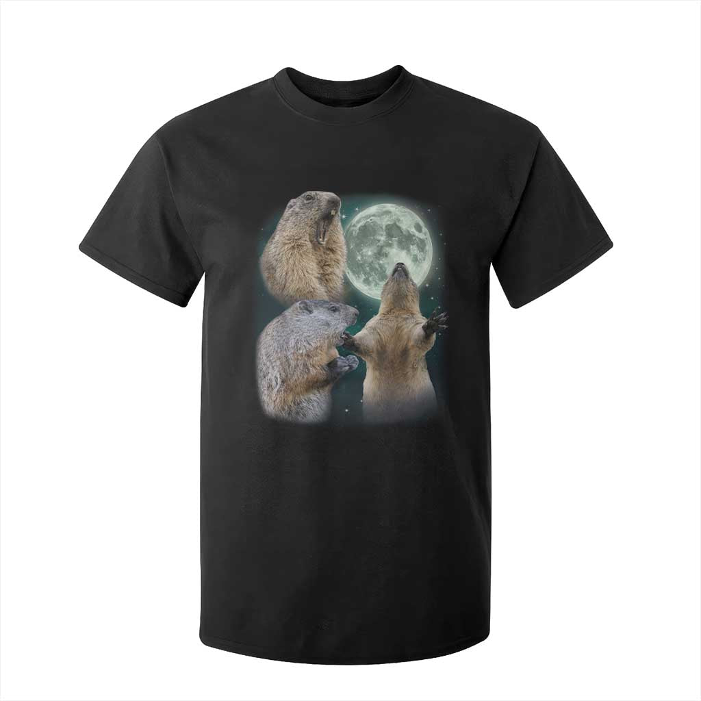Funny Three Groundhog Moon Groundhog Day Meme T Shirt For Kid TS11 Black Print Your Wear