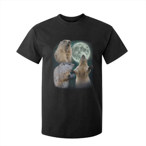 Funny Three Groundhog Moon Groundhog Day Meme T Shirt For Kid TS11 Black Print Your Wear