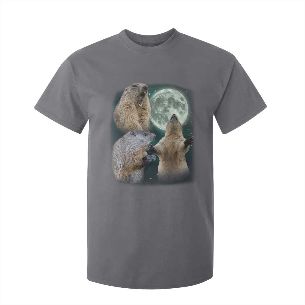 Funny Three Groundhog Moon Groundhog Day Meme T Shirt For Kid TS11 Charcoal Print Your Wear