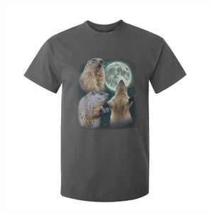 Funny Three Groundhog Moon Groundhog Day Meme T Shirt For Kid TS11 Dark Heather Print Your Wear
