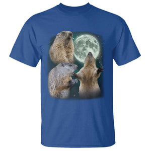 Funny Three Groundhog Moon Groundhog Day Meme T Shirt TS11 Royal Blue Print Your Wear