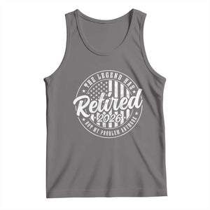 Funny Retirement 2026 Tank Top The Legend Has Retired Not My Problem Anymore American Flag TS11 Deep Heather Print Your Wear
