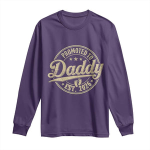 Funny New Dad 2026 Long Sleeve Shirt Promoted To Daddy Est 2026 TS11 Purple Print Your Wear