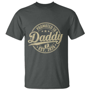 Funny New Dad 2026 T Shirt - Promoted To Daddy Est 2026 TS11 Dark Heather Print Your Wear