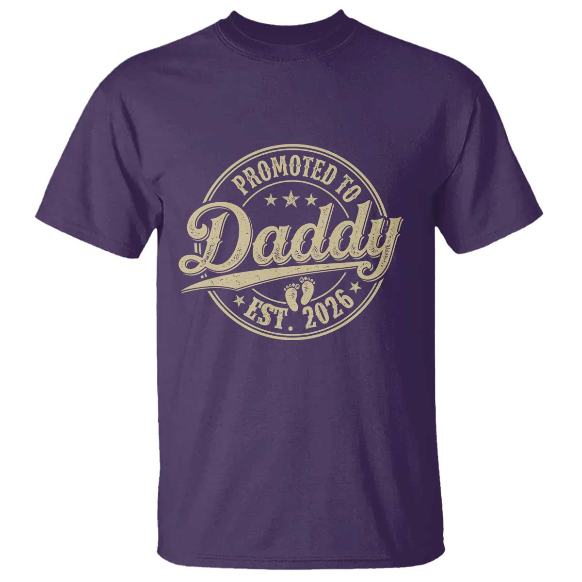 Funny New Dad 2026 T Shirt - Promoted To Daddy Est 2026 TS11 Purple Print Your Wear