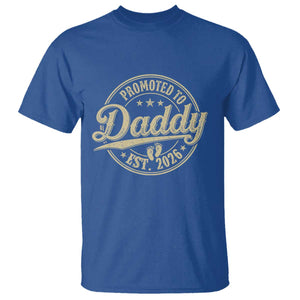 Funny New Dad 2026 T Shirt - Promoted To Daddy Est 2026 TS11 Royal Blue Print Your Wear