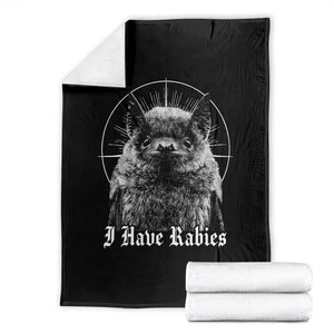 I Have Rabies Bat Throw Blanket Funny Meme Quotes Gothic TS11 Black Print Your Wear