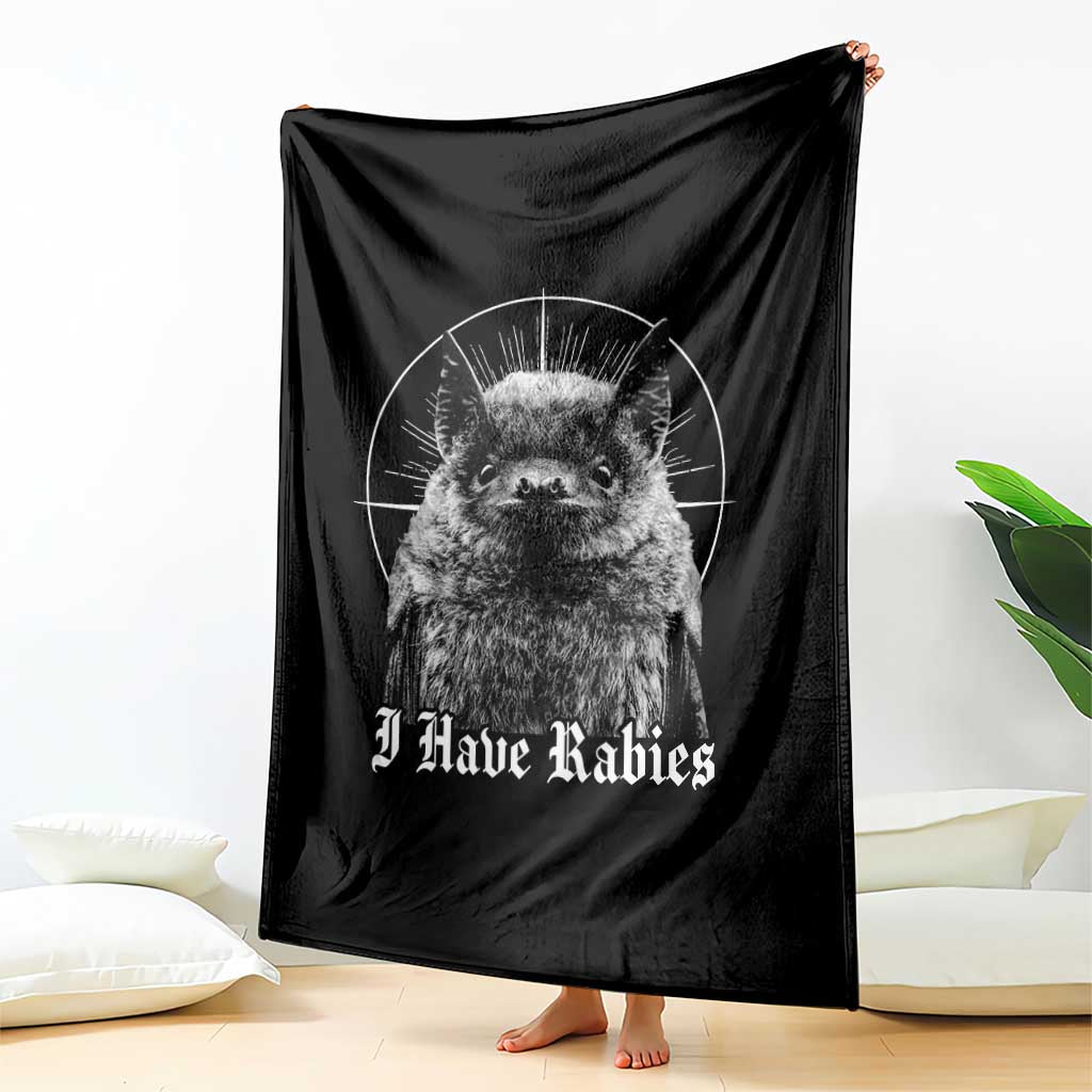 I Have Rabies Bat Throw Blanket Funny Meme Quotes Gothic TS11 Print Your Wear