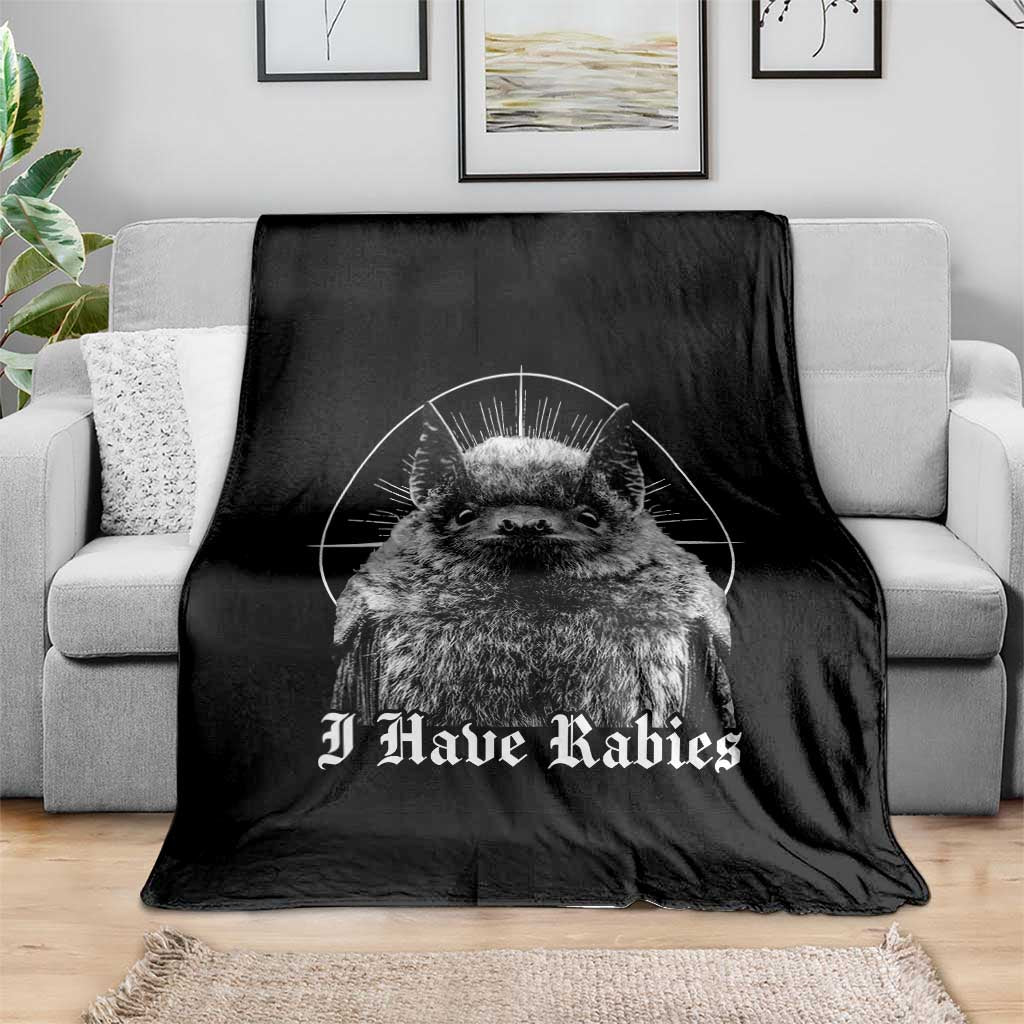 I Have Rabies Bat Throw Blanket Funny Meme Quotes Gothic TS11 Print Your Wear