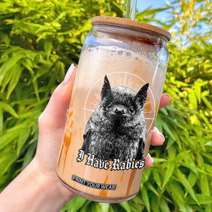 I Have Rabies Bat Glass Can Funny Meme Quotes Gothic TS11 Black Print Your Wear