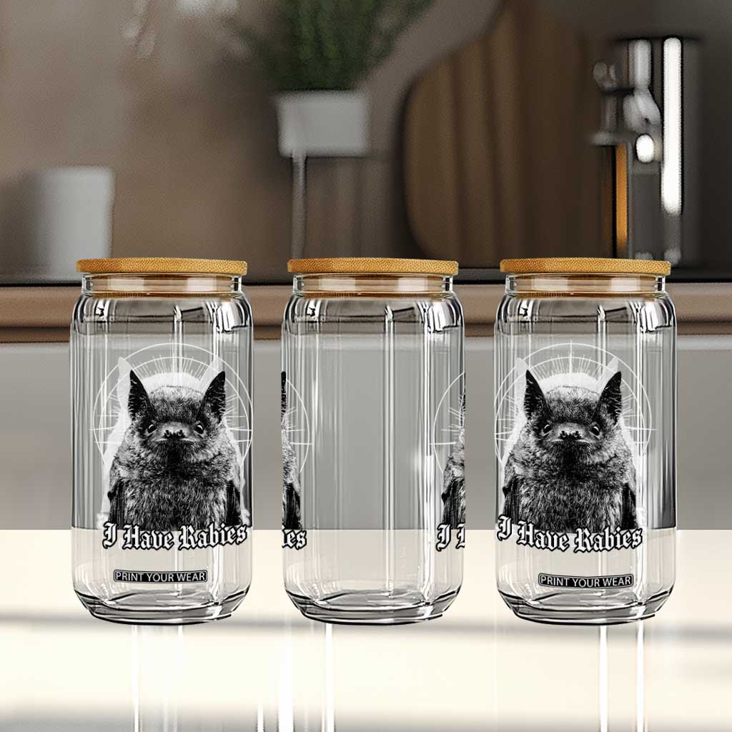 I Have Rabies Bat Glass Can Funny Meme Quotes Gothic TS11 Print Your Wear