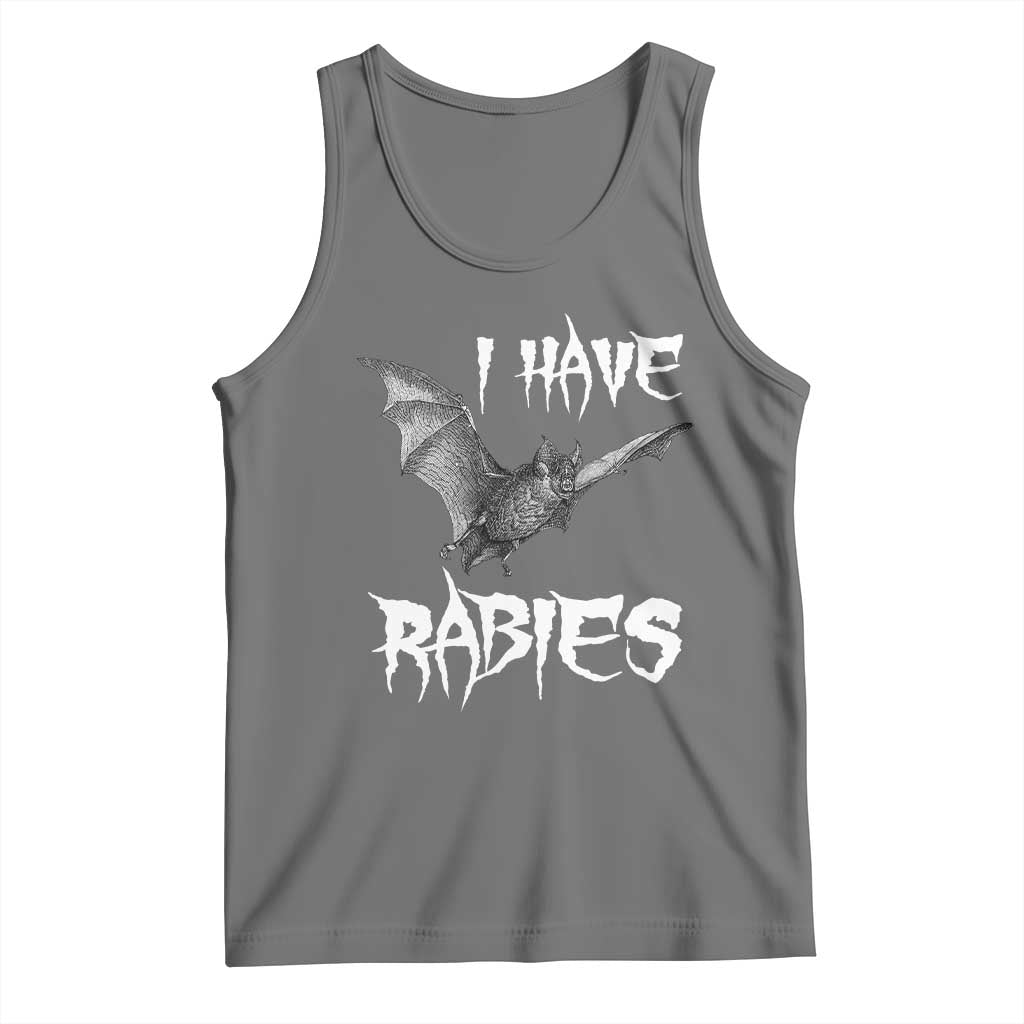 I Have Rabies Bat Tank Top Funny Meme Quotes TS11 Black Heather Print Your Wear