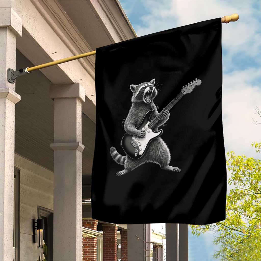 Funny Raccoon Playing Guitar Rock and Roll Garden Flag TS11 Print Your Wear