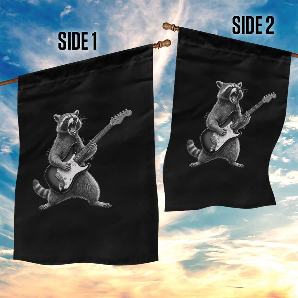 Funny Raccoon Playing Guitar Rock and Roll Garden Flag TS11 Print Your Wear