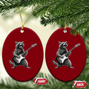 Funny Raccoon Playing Guitar Rock and Roll Ceramic Ornament TS11 Print Your Wear