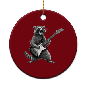 Funny Raccoon Playing Guitar Rock and Roll Ceramic Ornament TS11 1pc Red Print Your Wear