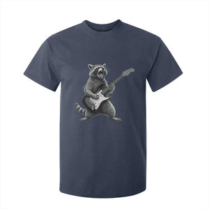 Funny Raccoon Playing Guitar Rock and Roll T Shirt For Kid TS11 Navy Print Your Wear