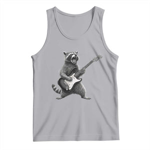 Funny Raccoon Playing Guitar Rock and Roll Tank Top TS11 Athletic Heather Print Your Wear