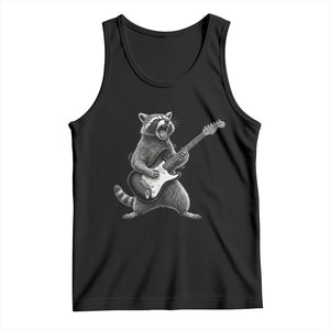 Funny Raccoon Playing Guitar Rock and Roll Tank Top TS11 Black Print Your Wear