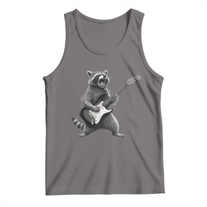 Funny Raccoon Playing Guitar Rock and Roll Tank Top TS11 Deep Heather Print Your Wear