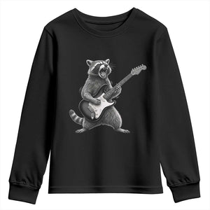Funny Raccoon Playing Guitar Rock and Roll Youth Sweatshirt TS11 Black Print Your Wear