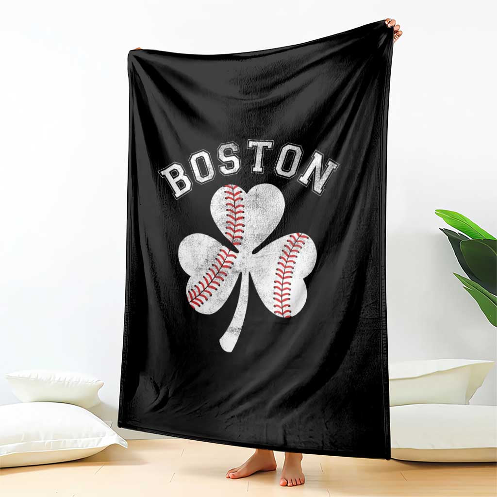 Funny Boston St Patricks Day Baseball Shamrock Throw Blanket TS11 Print Your Wear