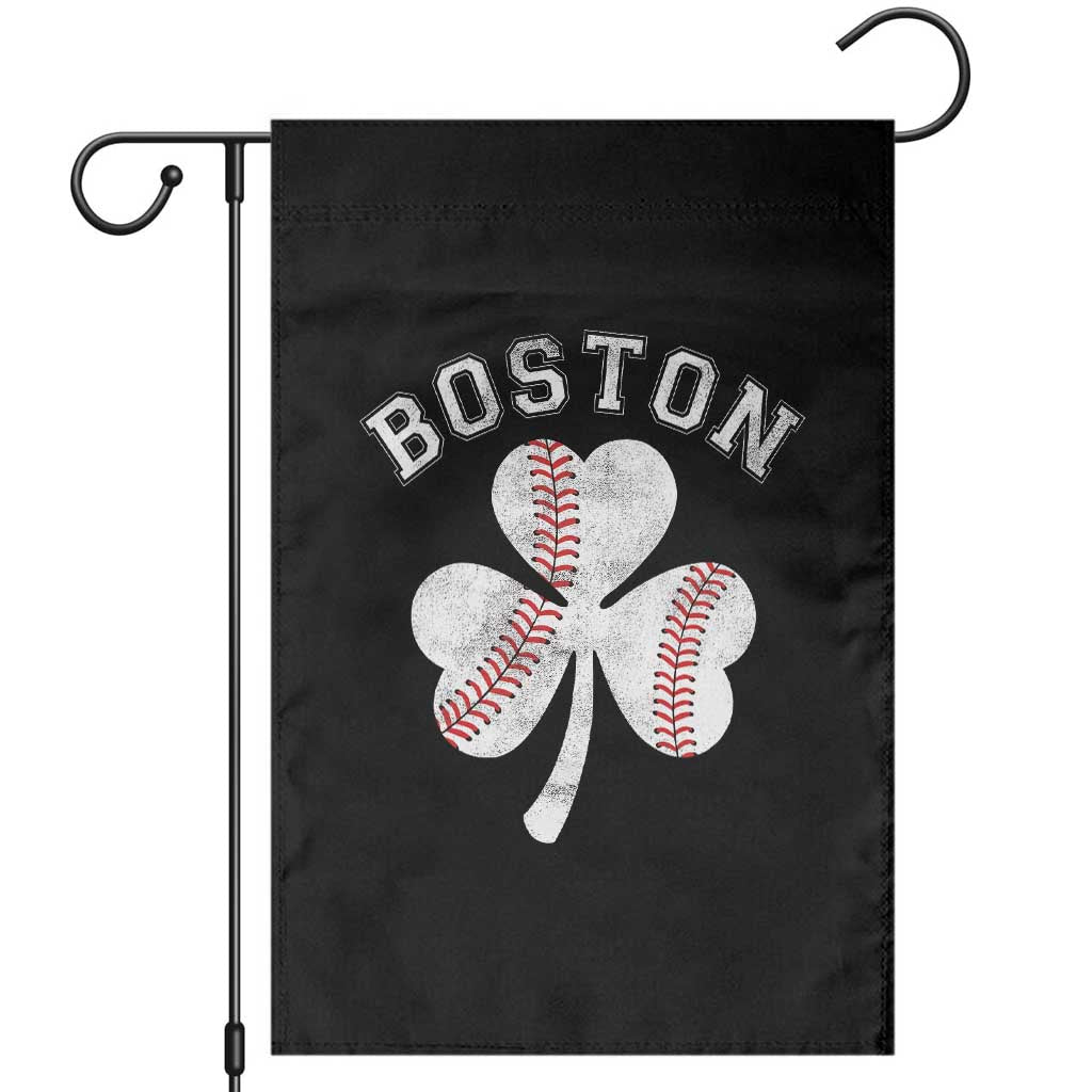 Funny Boston St Patricks Day Baseball Shamrock Garden Flag TS11 Black Print Your Wear