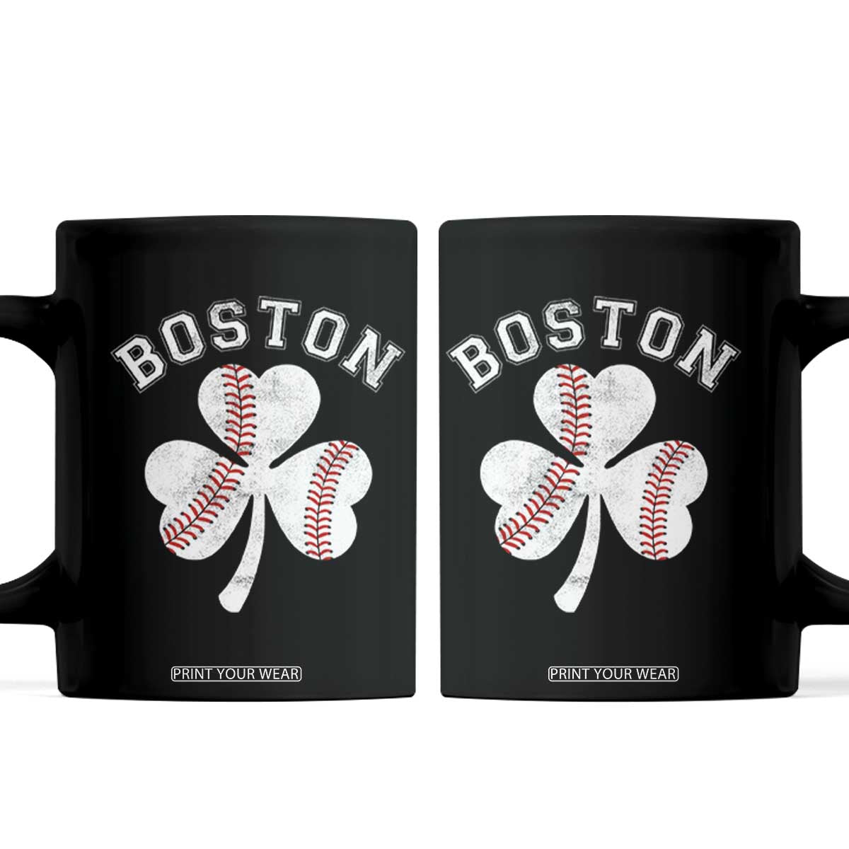 Funny Boston St Patricks Day Baseball Shamrock Coffee Mug TS11 Black Print Your Wear