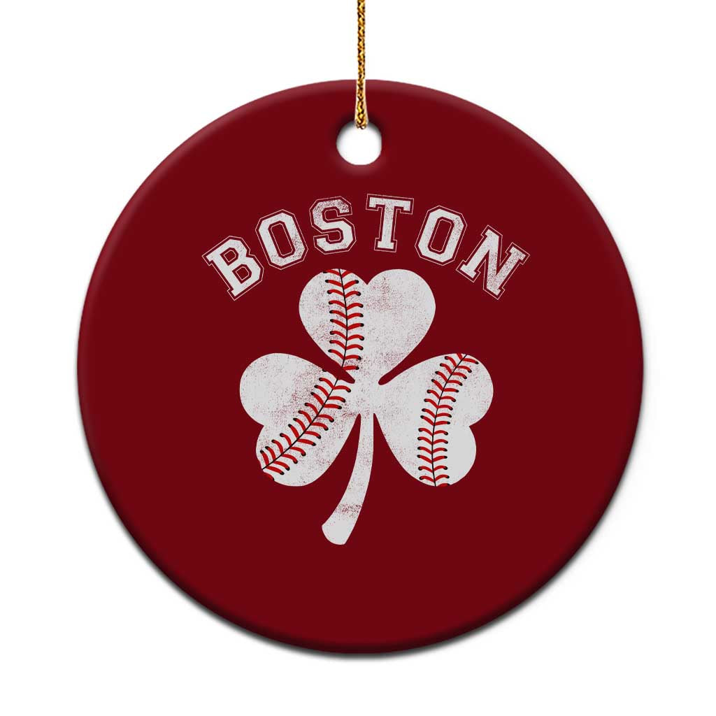 Funny Boston St Patricks Day Baseball Shamrock Ceramic Ornament TS11 1pc Red Print Your Wear