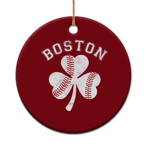 Funny Boston St Patricks Day Baseball Shamrock Ceramic Ornament TS11 1pc Red Print Your Wear
