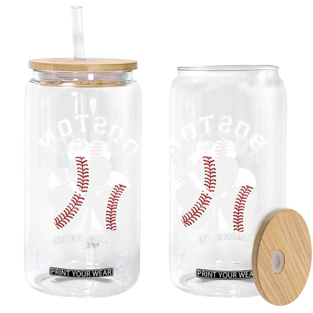 Funny Boston St Patricks Day Baseball Shamrock Glass Can TS11 Print Your Wear