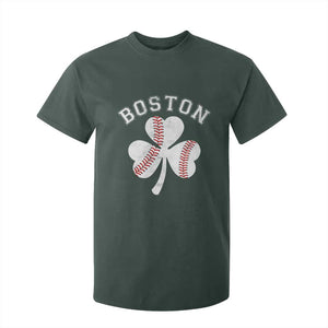 Funny Boston St Patricks Day Baseball Shamrock T Shirt For Kid TS11 Dark Forest Green Print Your Wear