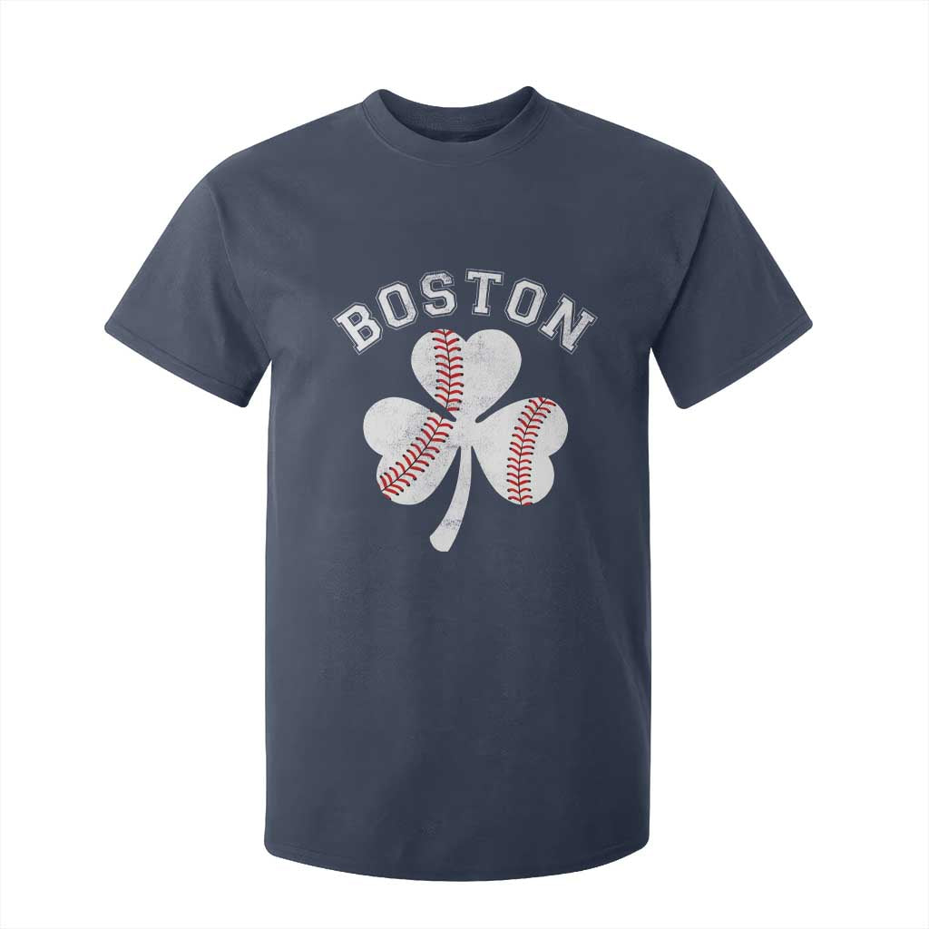 Funny Boston St Patricks Day Baseball Shamrock T Shirt For Kid TS11 Navy Print Your Wear