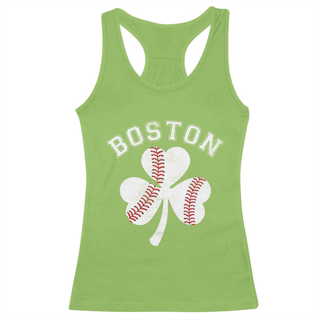 Funny Boston St Patricks Day Baseball Shamrock Racerback Tank Top TS11 Lime Print Your Wear