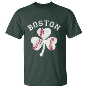 Funny Boston St Patricks Day Baseball Shamrock T Shirt TS11 Dark Forest Green Print Your Wear