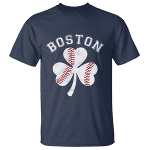 Funny Boston St Patricks Day Baseball Shamrock T Shirt TS11 Navy Print Your Wear