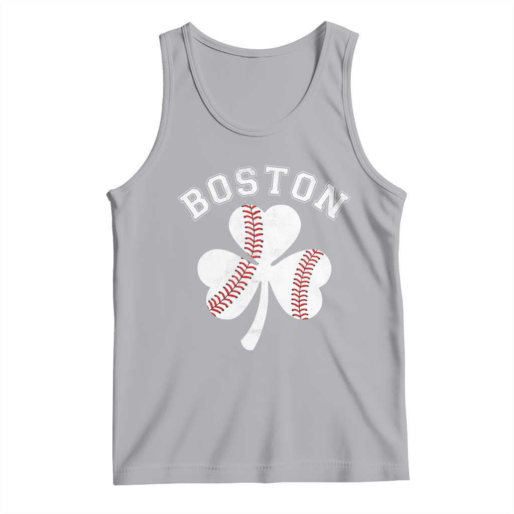 Funny Boston St Patricks Day Baseball Shamrock Tank Top TS11 Athletic Heather Print Your Wear