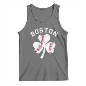 Funny Boston St Patricks Day Baseball Shamrock Tank Top TS11 Black Heather Print Your Wear