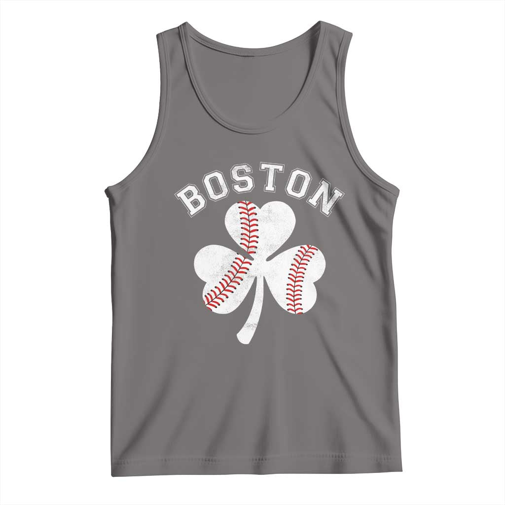 Funny Boston St Patricks Day Baseball Shamrock Tank Top TS11 Deep Heather Print Your Wear