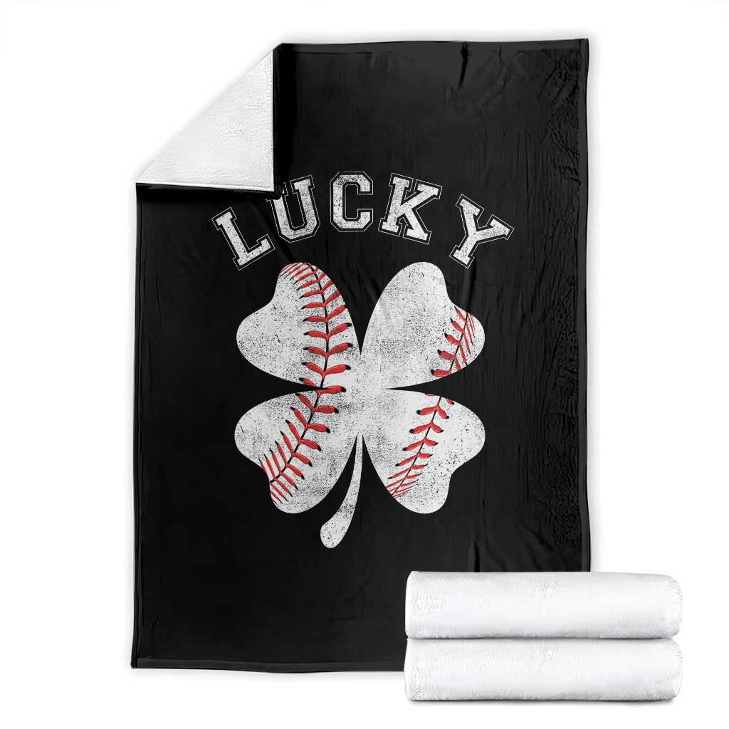 Funny Baseball Lucky Clover St Patricks Day Throw Blanket TS11 Black Print Your Wear