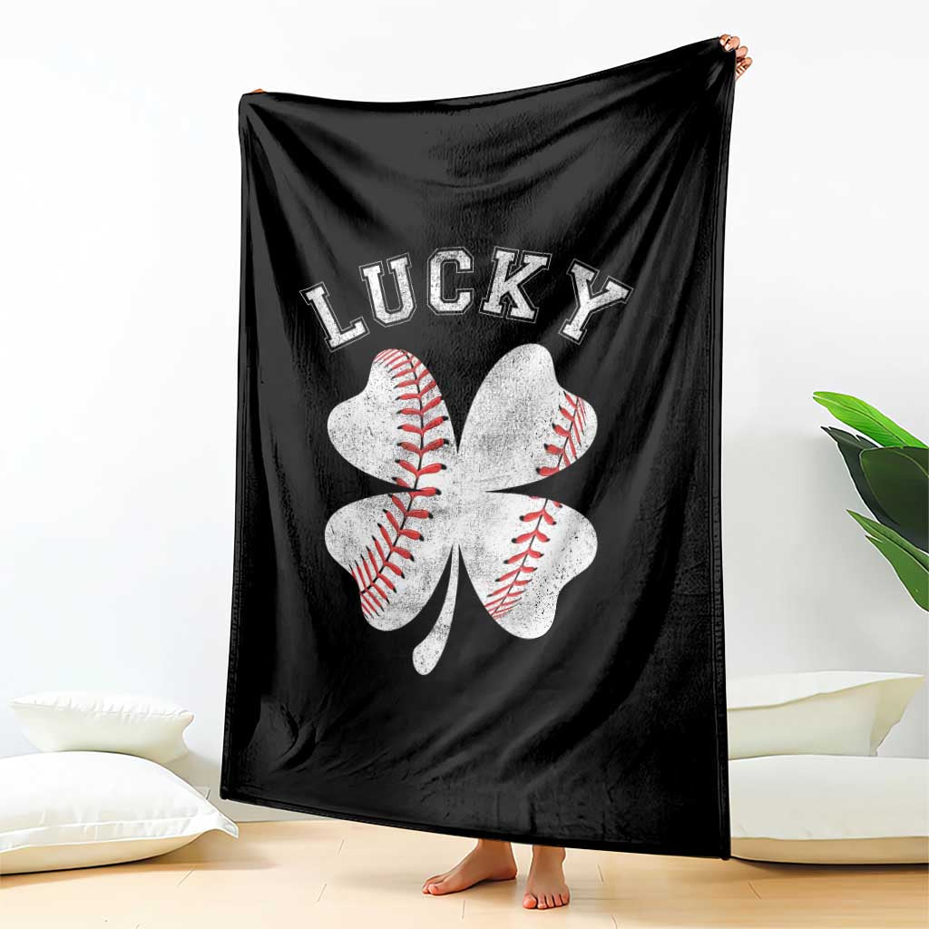 Funny Baseball Lucky Clover St Patricks Day Throw Blanket TS11 Print Your Wear