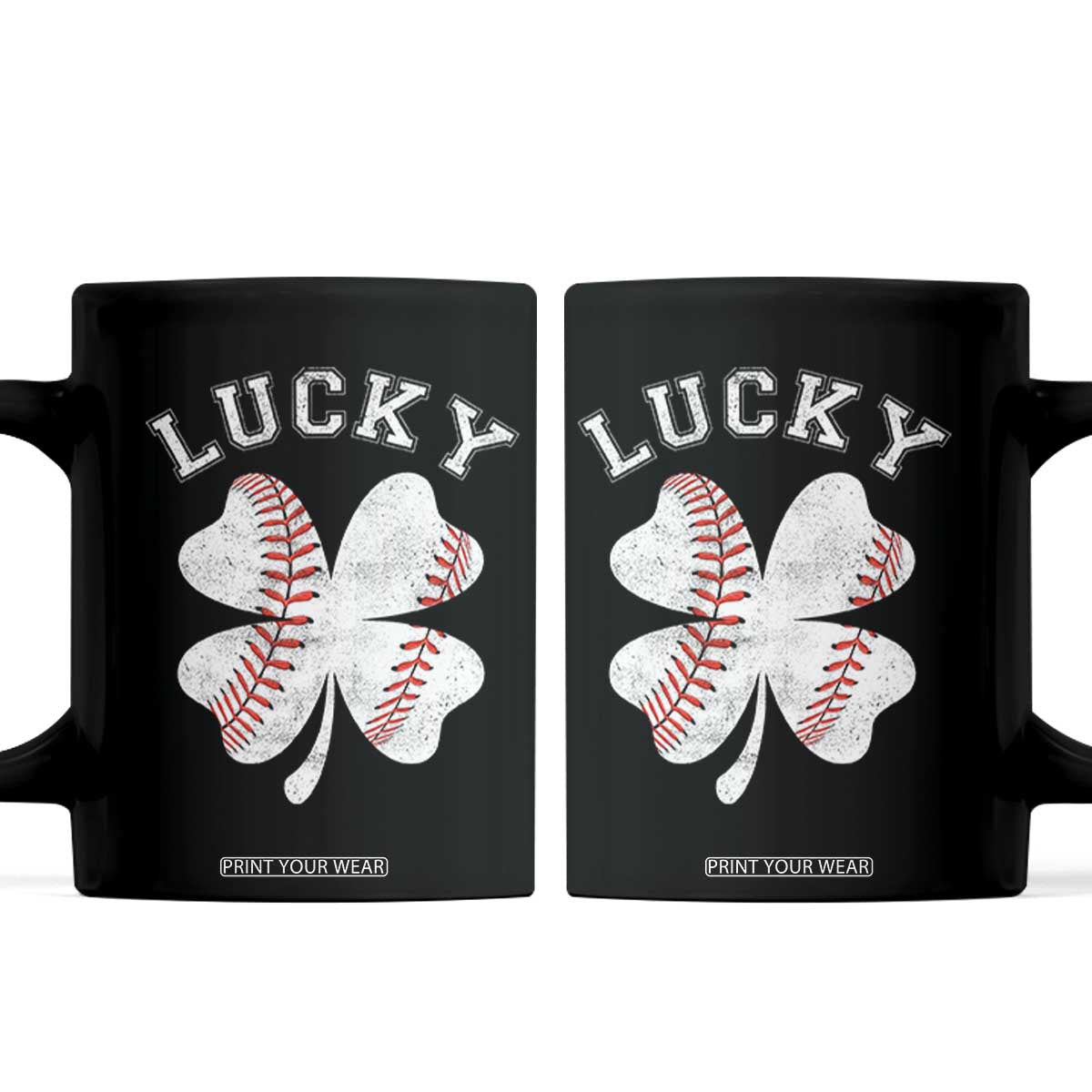 Funny Baseball Lucky Clover St Patricks Day Coffee Mug TS11 Black Print Your Wear