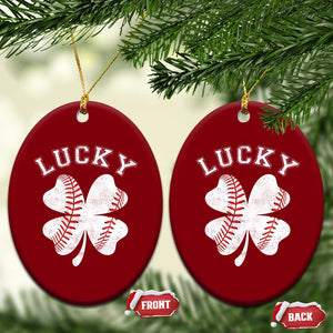 Funny Baseball Lucky Clover St Patricks Day Ceramic Ornament TS11 Print Your Wear