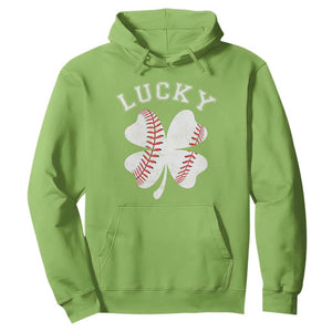 Funny Baseball Lucky Clover St Patricks Day Hoodie TS11 Lime Print Your Wear