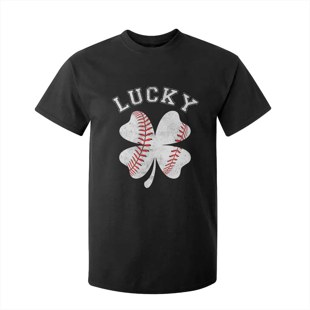 Funny Baseball Lucky Clover St Patricks Day T Shirt For Kid TS11 Black Print Your Wear