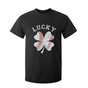 Funny Baseball Lucky Clover St Patricks Day T Shirt For Kid TS11 Black Print Your Wear