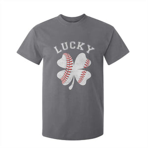 Funny Baseball Lucky Clover St Patricks Day T Shirt For Kid TS11 Charcoal Print Your Wear